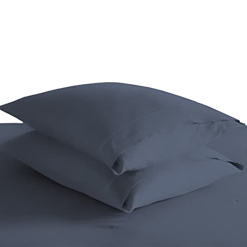 100% Cotton Standard Size Pillowcases 400 Thread Count Dark Blue (7.5 Count)