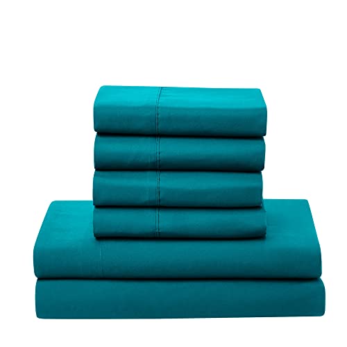 7 Piece Comforter Set Bag Solid Color All Season Soft Down Alternative Blanket & Luxurious Microfiber Bed Sheets