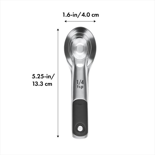 Good Grips 4 Piece Stainless Steel Measuring Spoons with Magnetic Snaps