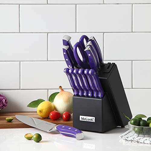 MC27 14 Pieces Stainless Steel kitchen knife set with Wooden Block