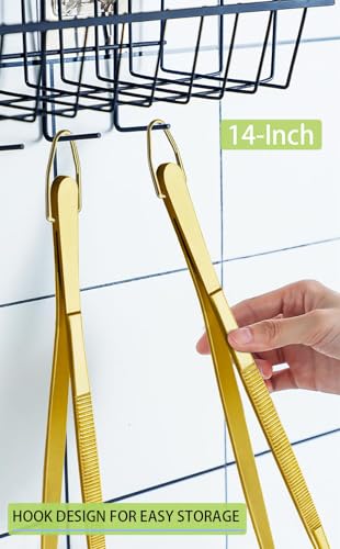 2 Pcs 14 Inch Cooking Tweezers Extra Long Stainless Steel Food Tweezers Kitchen Tweezer Tongs