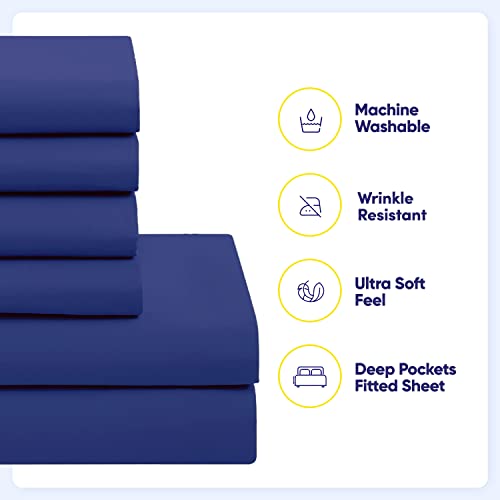 5 Piece Comforter Set Bag Solid Color All Season Soft Down Alternative Blanket & Luxurious Microfiber Bed Sheets (5 Count)