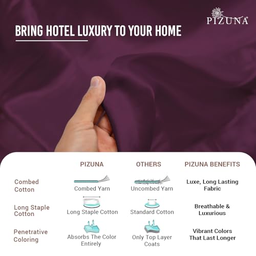 100% Cotton Sheets Set California King 400 Thread Count Berry Plum