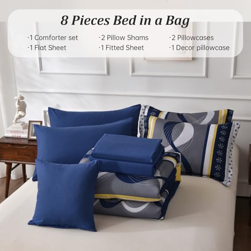 Striped Comforter Set California King Size