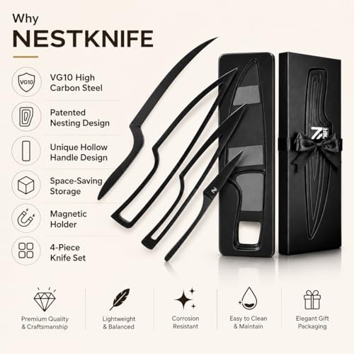 Magnetic Kitchen Knife Set (4 Count)