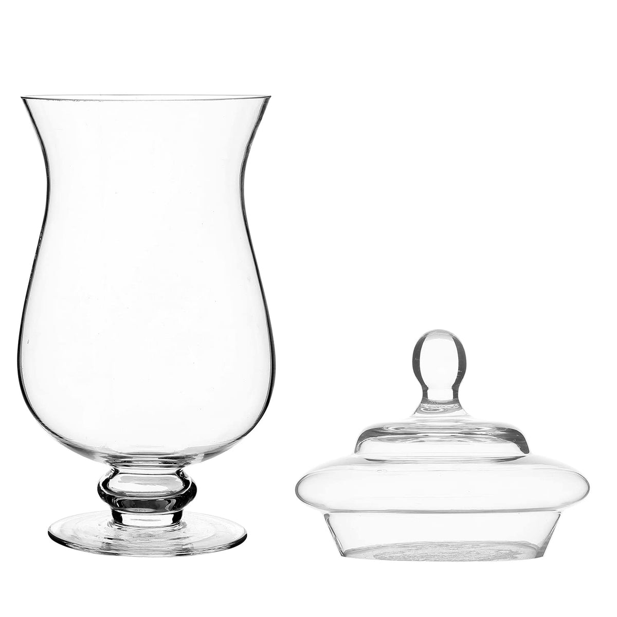 Clear Glass Apothecary Jars With Lid Footed Vase Set of 3 (3 Count)