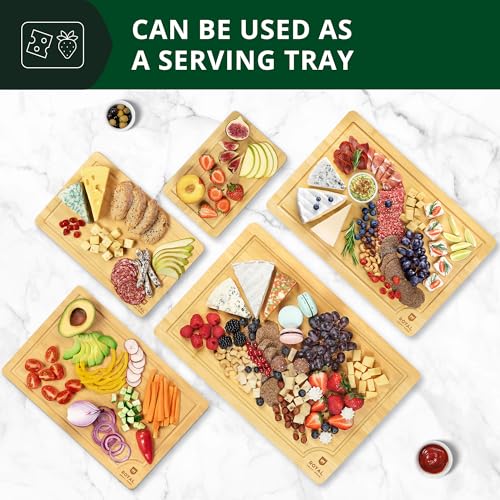 Wooden Cutting Boards for Kitchen Meal Prep & Serving (5 Count)