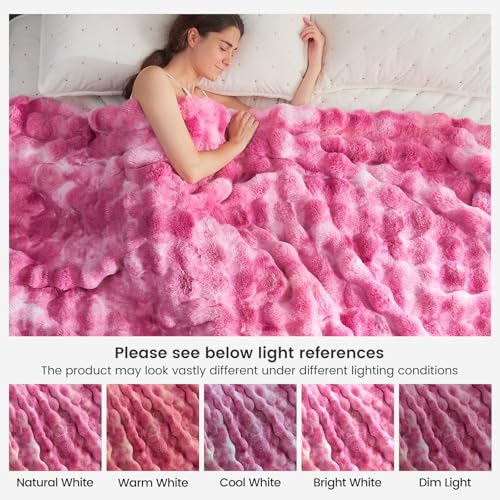 Faux Fur Throw Blanket for Couch