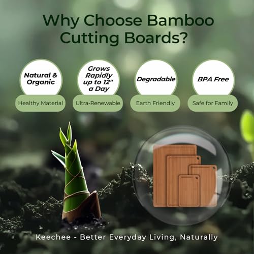 Carbonized Bamboo Cutting Board Set of 4 (4 Count)