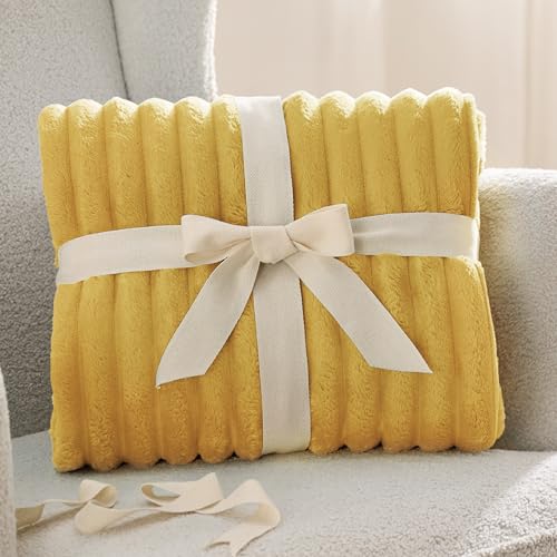 Soft Yellow Throw Blanket for Couch Decor Gifts 50"x70"