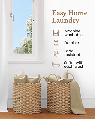 1000 TC Taupe Standard Pillowcases Set of 4 100% Egyptian Cotton Pillow Cases with Long Staple Cotton & Sateen Weave (4 Count)