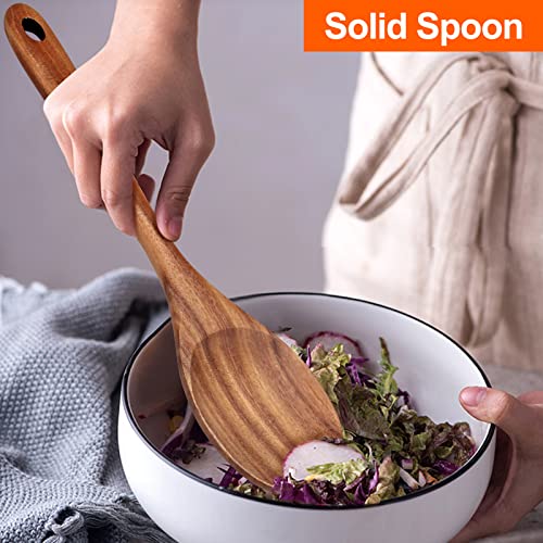 14" Large Wooden Spoon for Cooking Non Toxic Big Wood Serving Mixing Spoons