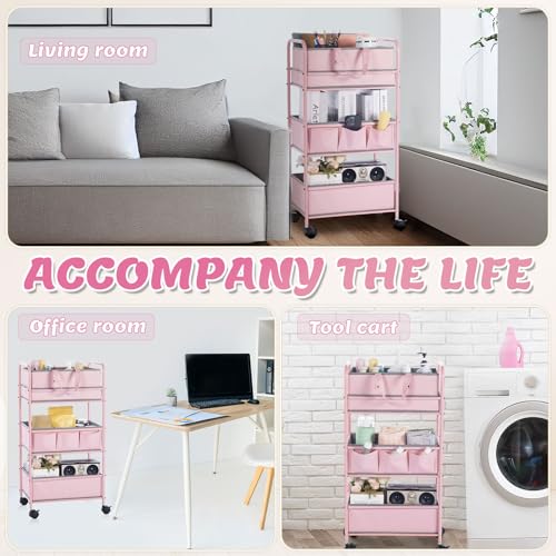 2in1 Baby Diaper Caddy Organizer Cart 3 Tier Large Capacity Metal Utility Bedside Rolling Cart with Divider Newborn Registry Nursery Essential Must Have Crib Bedroom Baby Shower (2 Count)