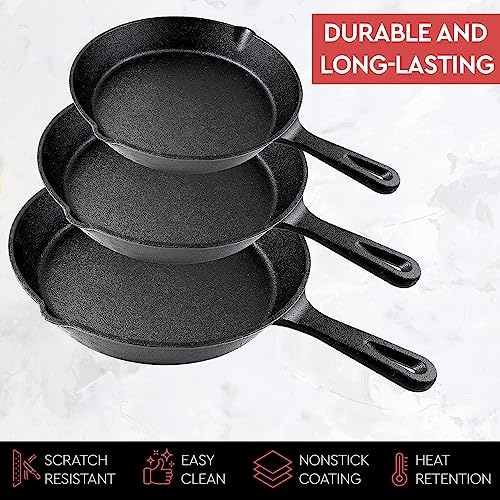 Cast Iron Skillet 3 (3 Count)