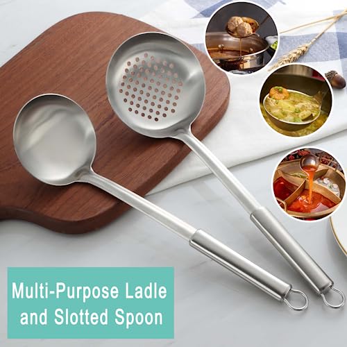 2 Pcs Ladle and Slotted Spoon (30 Count)