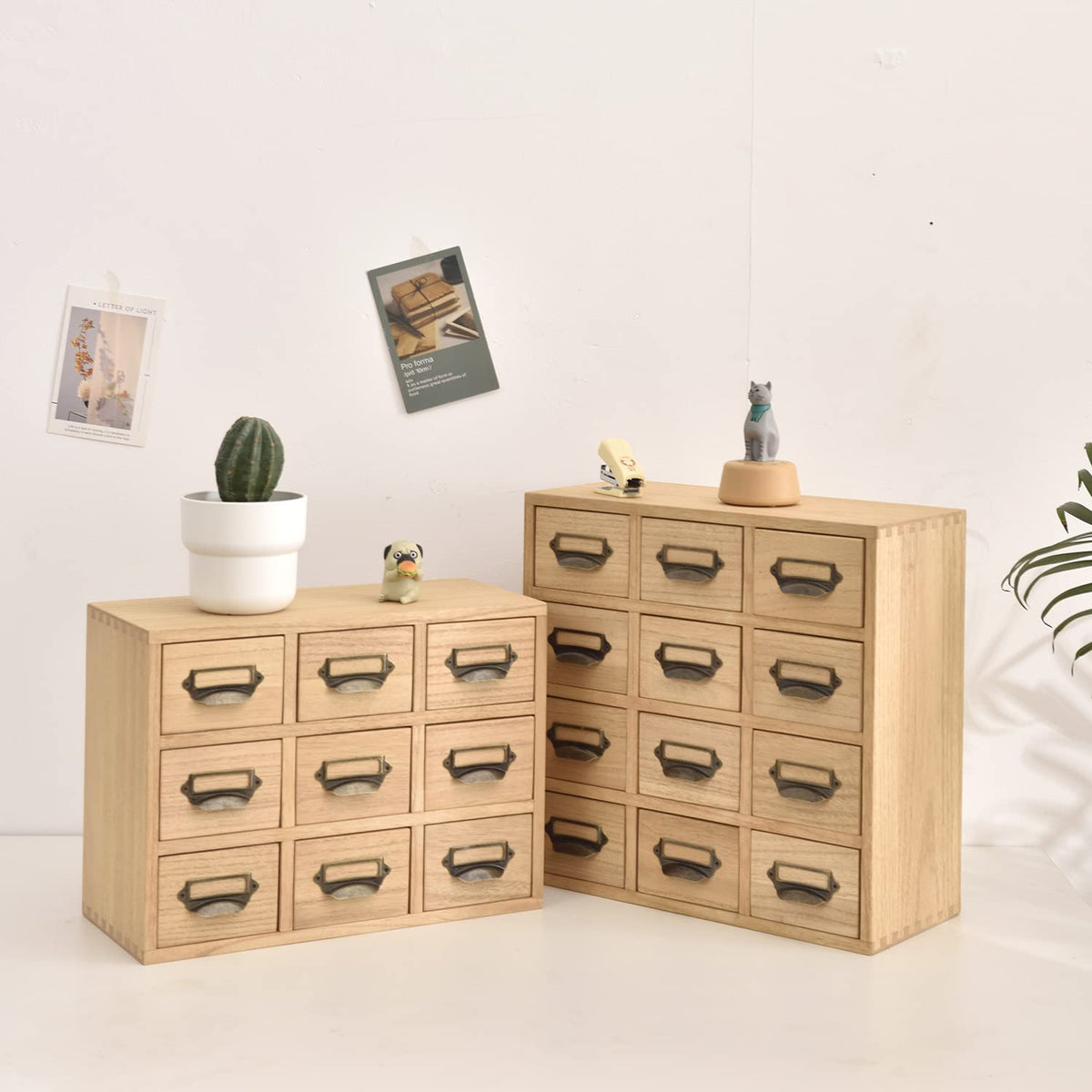 Wooden Desk Organizer with 9 Drawers