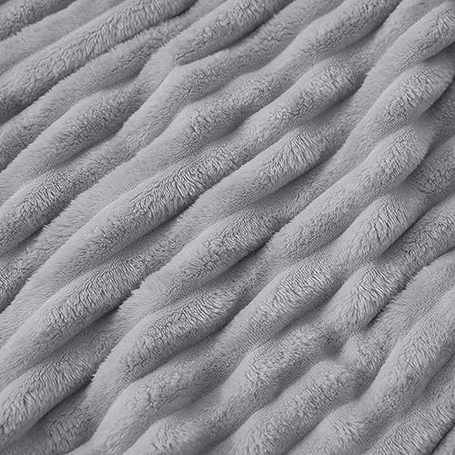 Soft Cal Size Blanket for Bed Light Grey 102"x96"