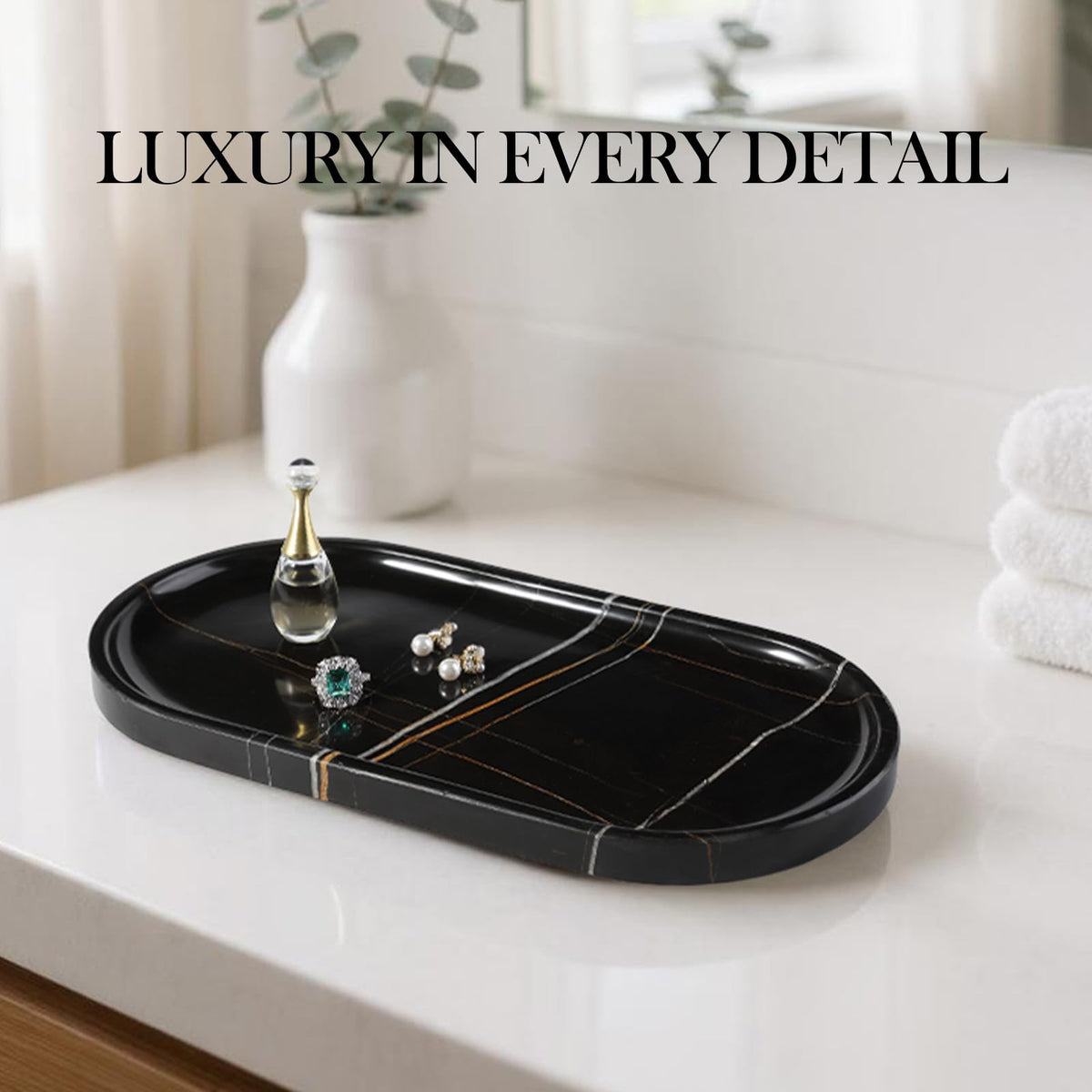 Natural Black Marble Tray