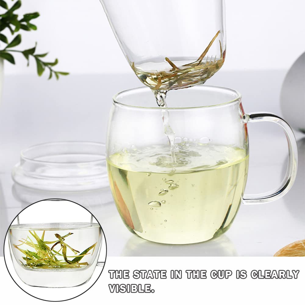 Glass Tea Cup with Infuser and Lid