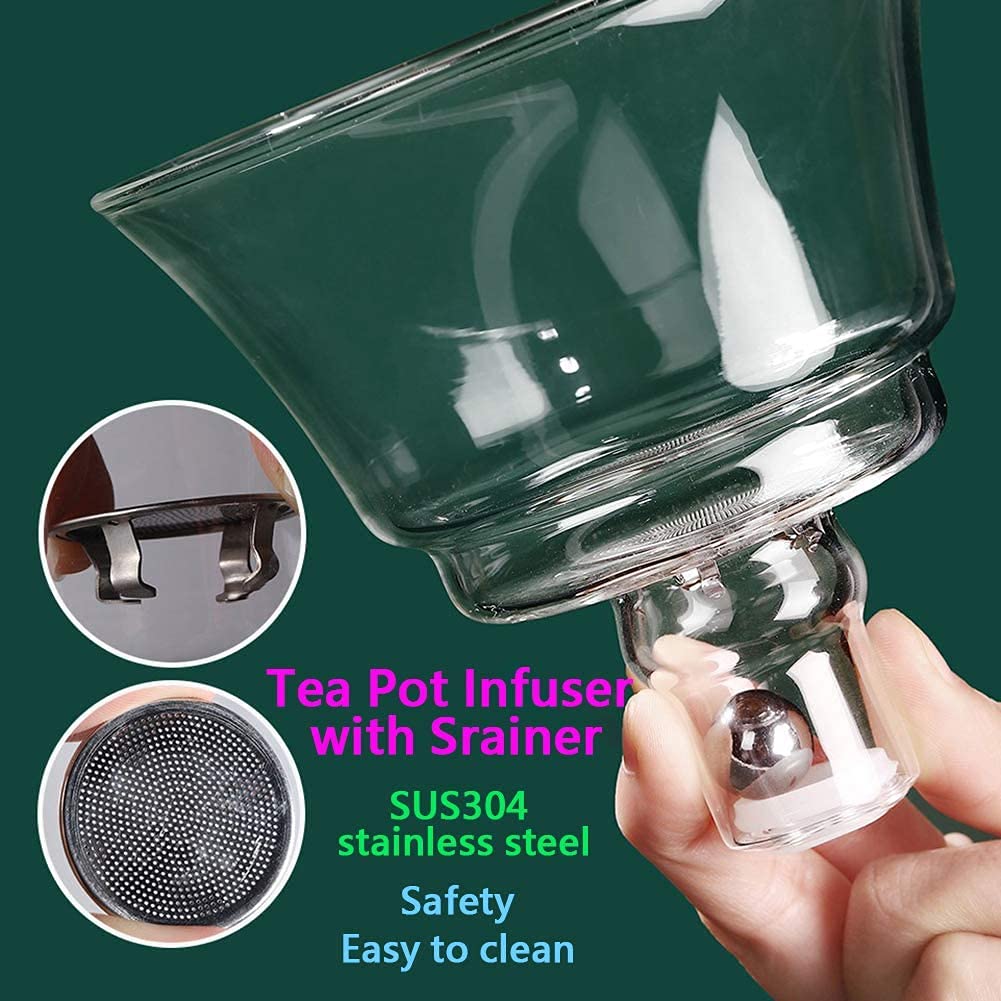 Glass Teapot Set Semi Automatic Drip Rotating with Infuser Lazy Kungfu Tea pot Set
