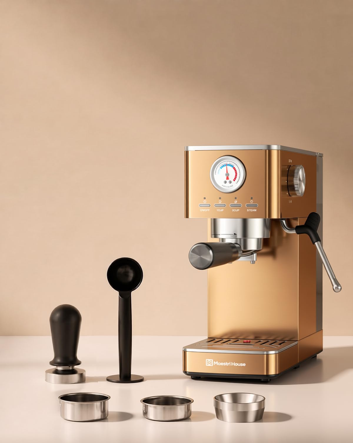 Slim Espresso Machine with Milk Frother