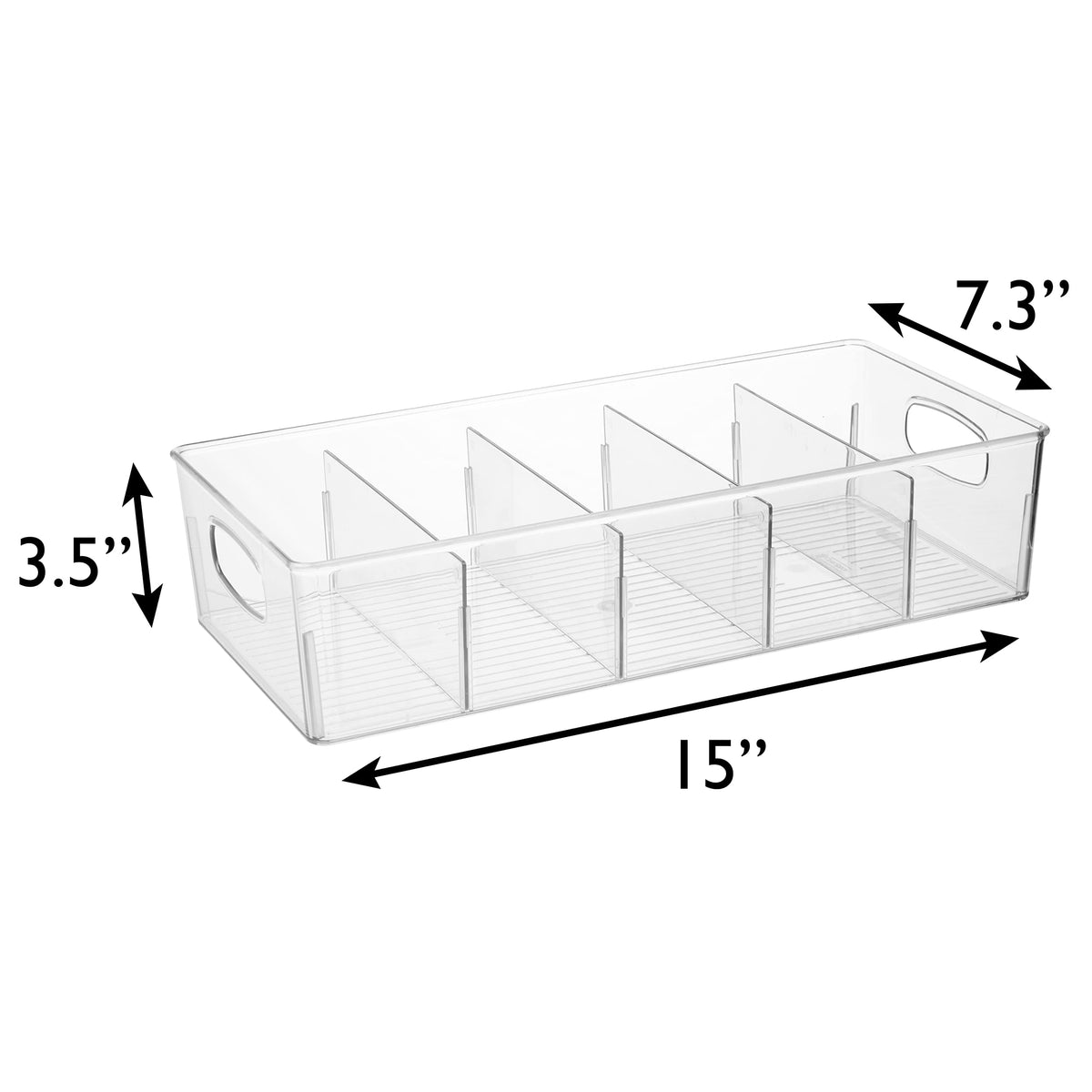 Pantry Storage Bins with Removable Dividers (2 Count)