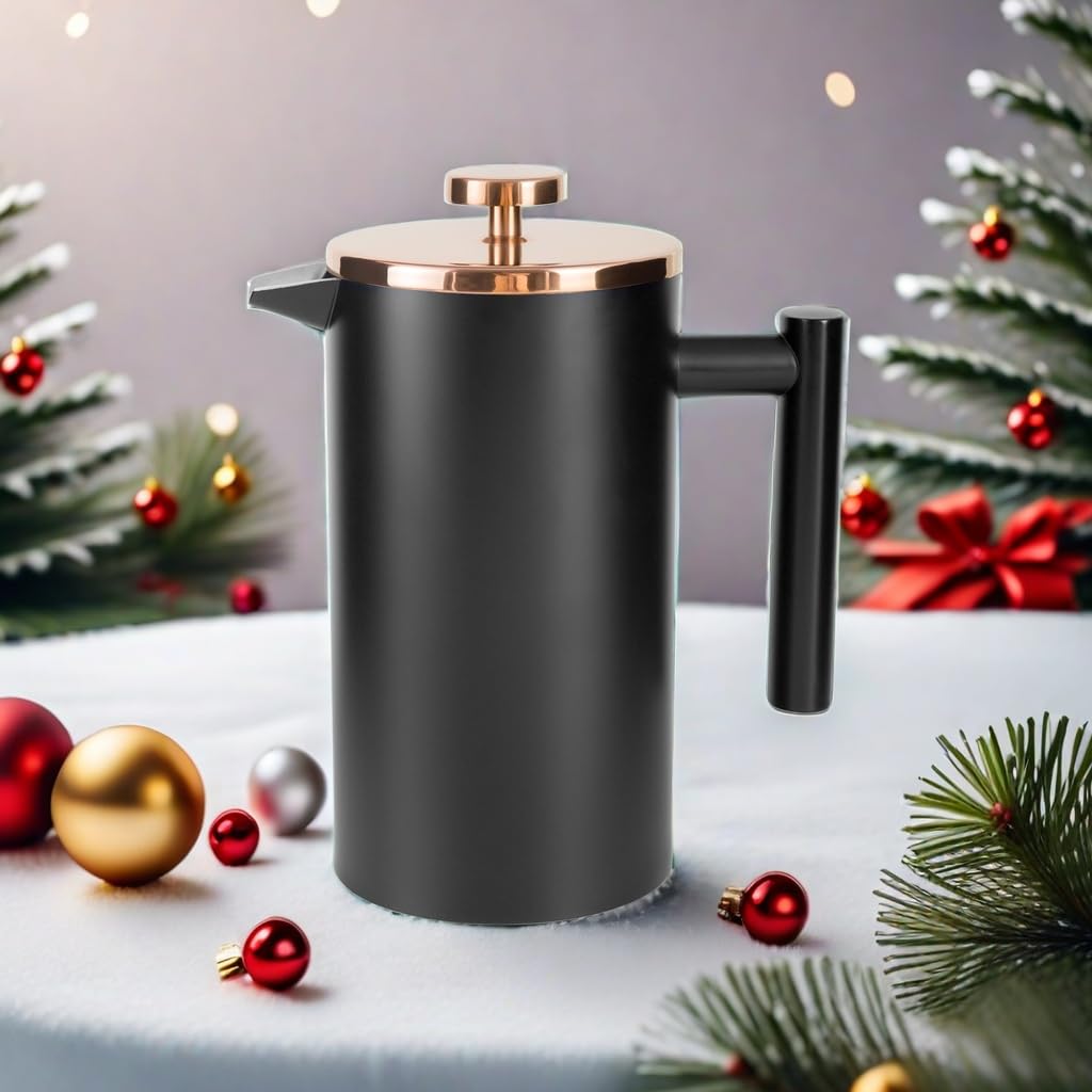 Black French Press Stainless Steel 34oz (34 Ounce)