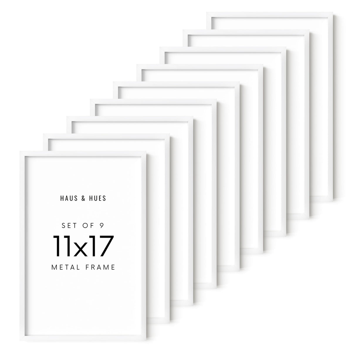 11x17 White Aluminum Frame Set of 9