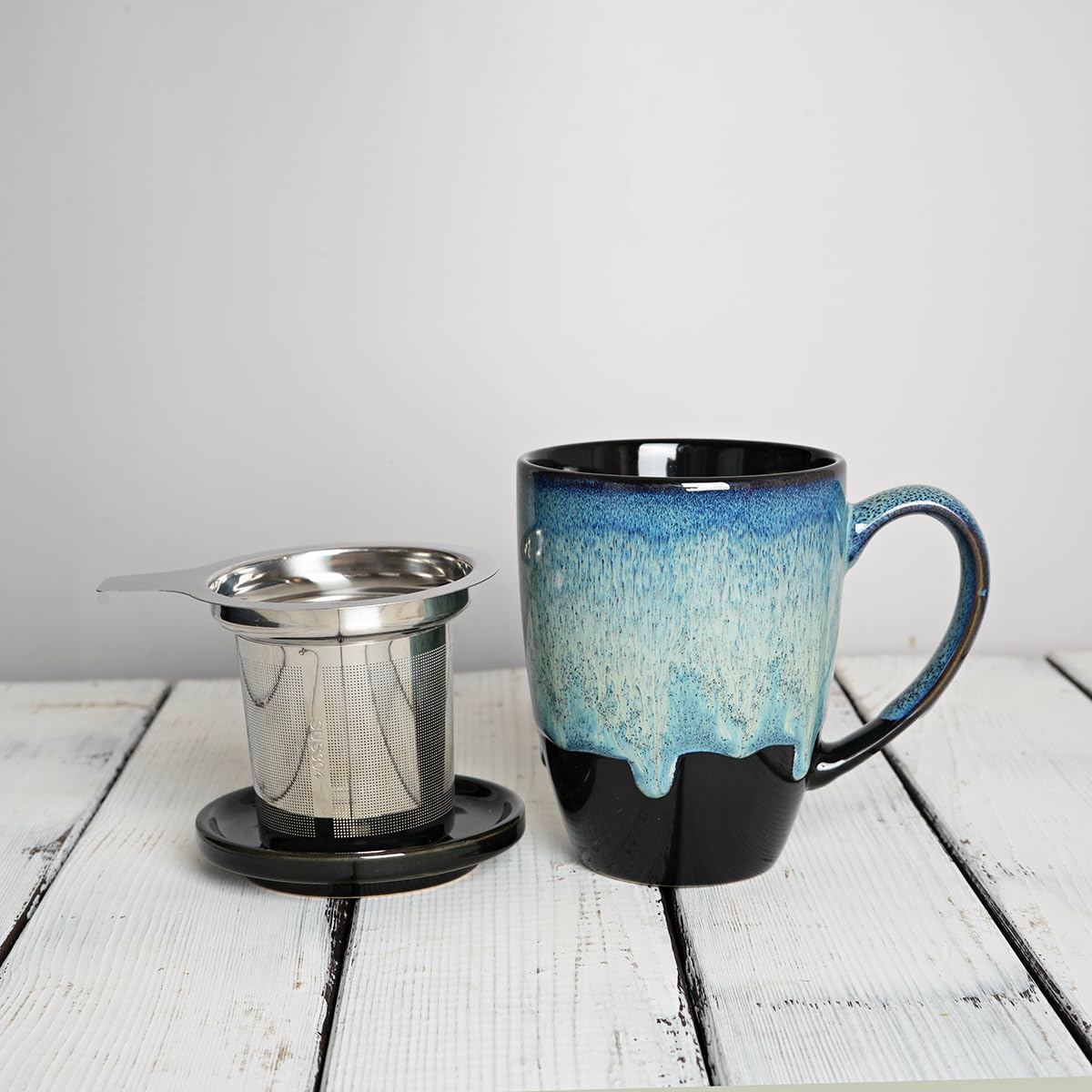 Ceramic Tea Cup with Infuser and Lid