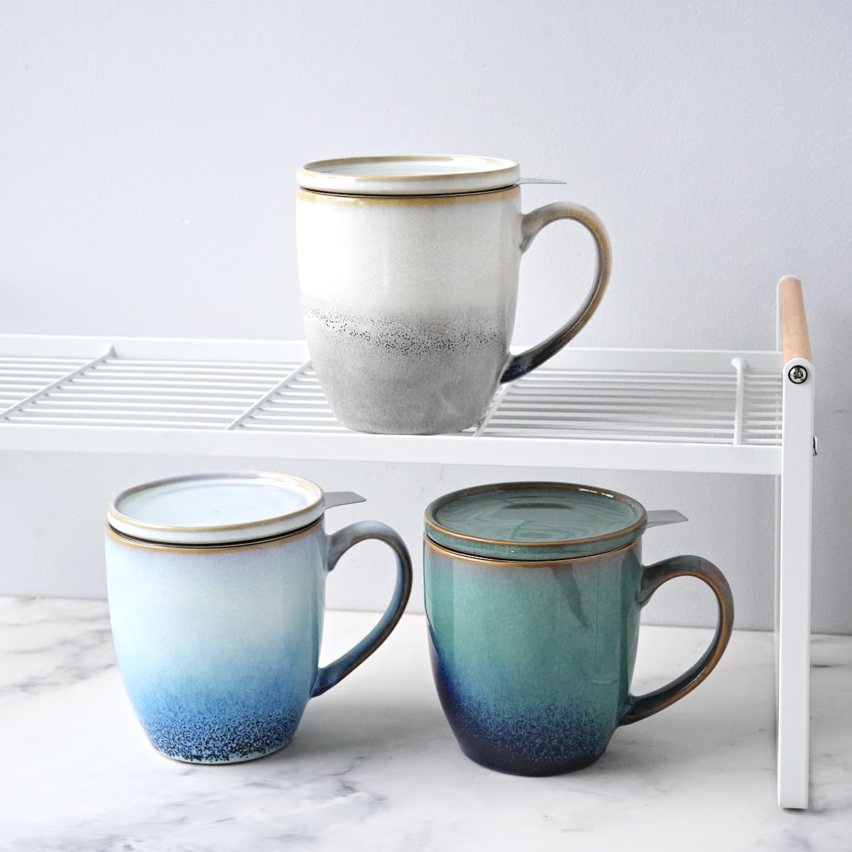 Ceramic Tea Cup with Infuser and Lid