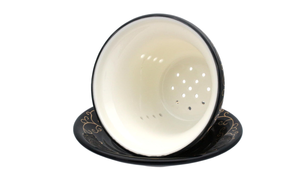 Porcelain Tea Cup with Lid and Saucer Infuser Sets