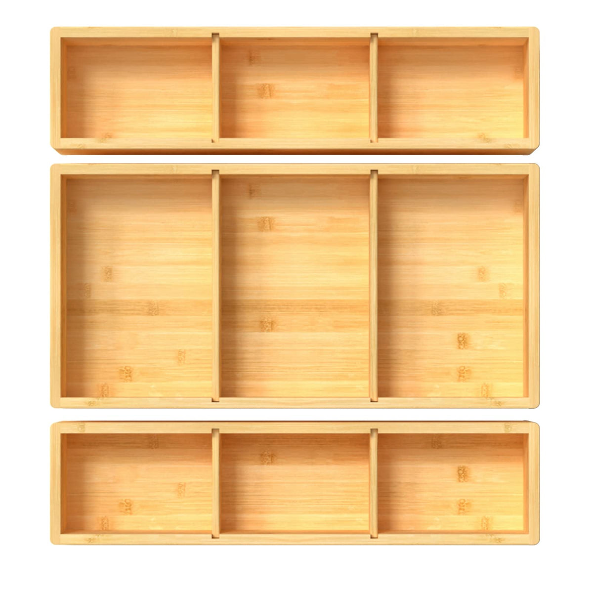 Bamboo Drawer Organizer 12.5'' X 12.5'' X 2''