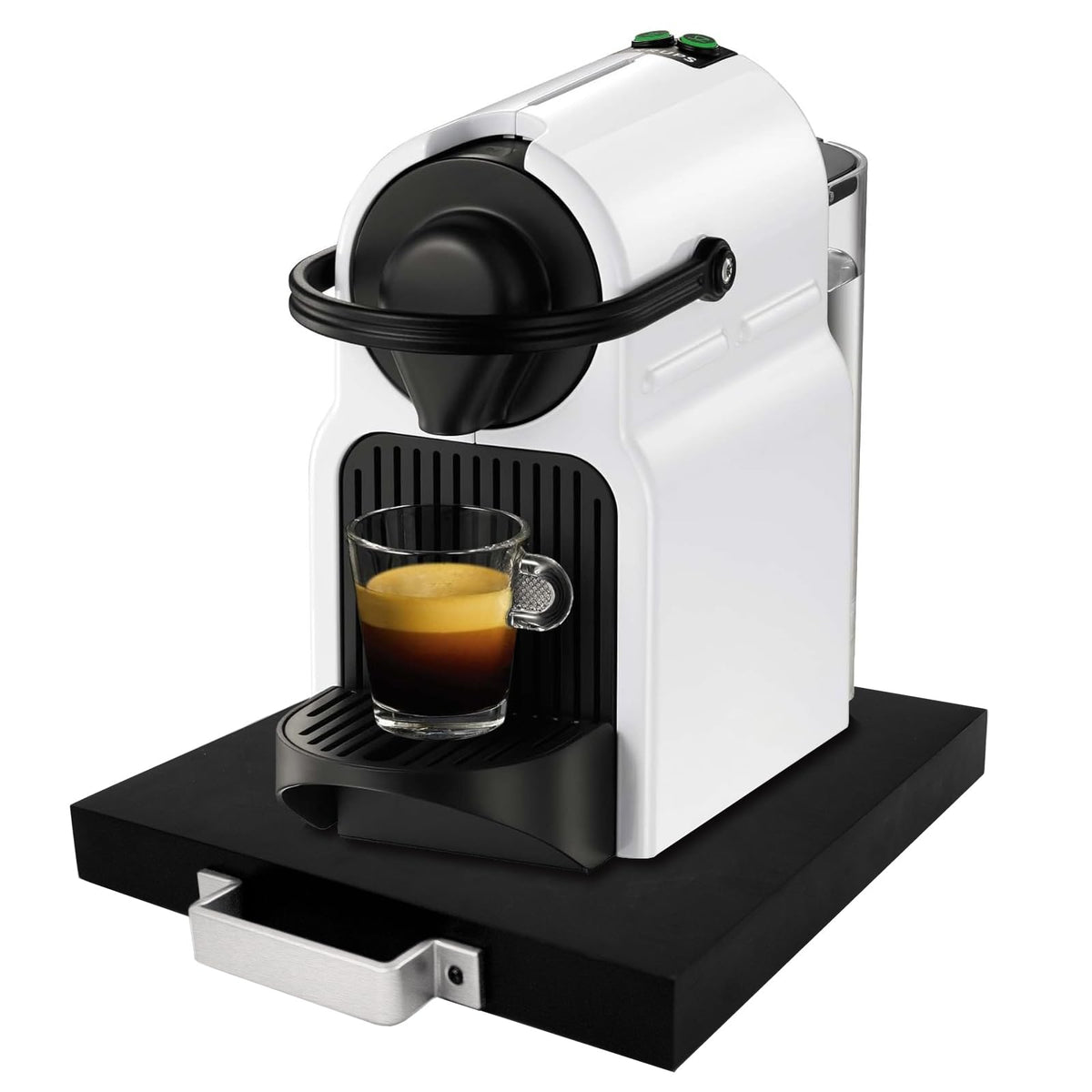 Natural Acacia Black Sliding Tray for Coffee Machine