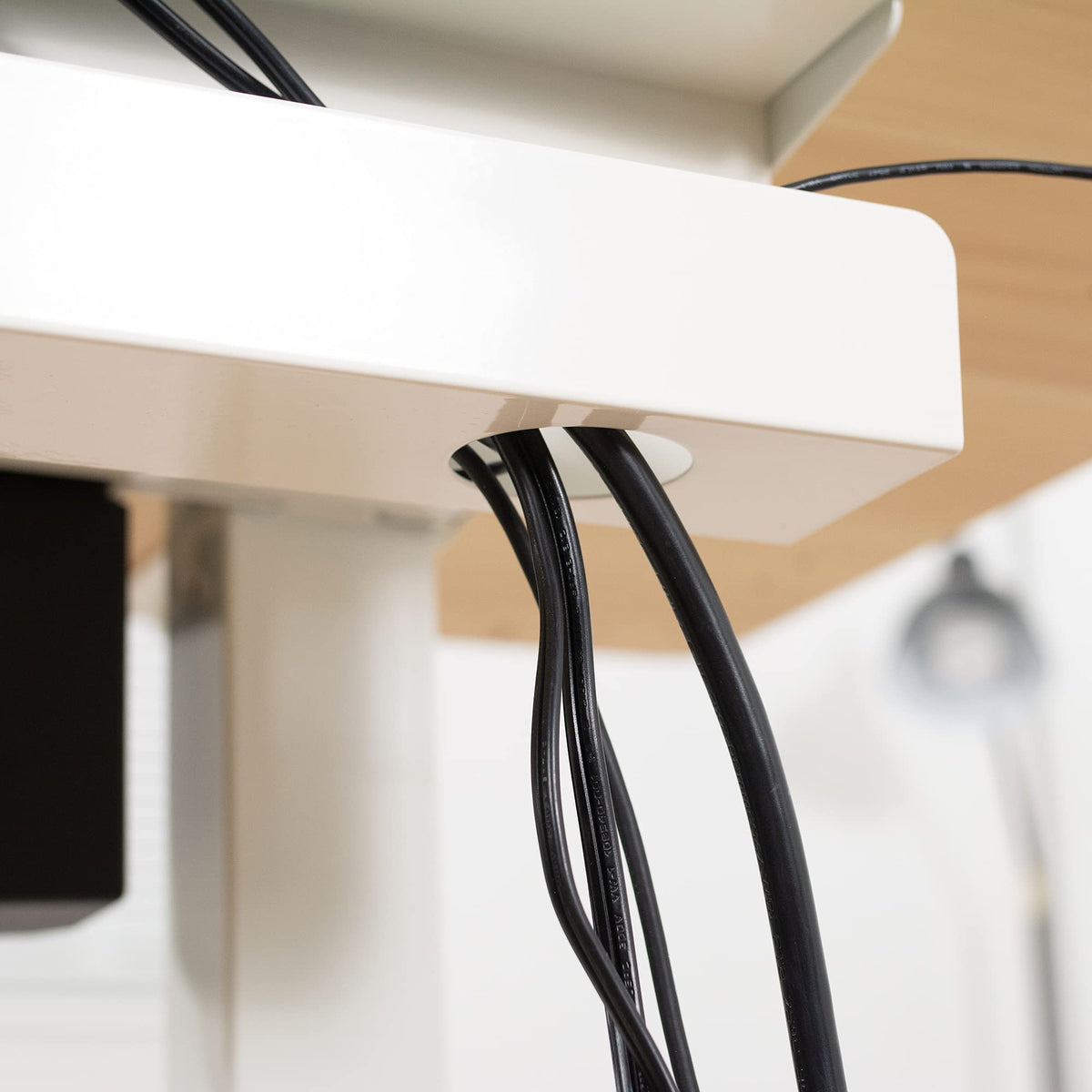 White 17 inch Under Desk Cable Management Tray