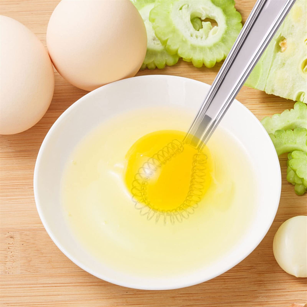 Hand Mixer 2 Stainless Steel Mini Kitchen Egg Tools Whisk Beater Handheld Milk Frother Foamer Coffee Creamy Mixer Spring Sauce Blender Egg Beater