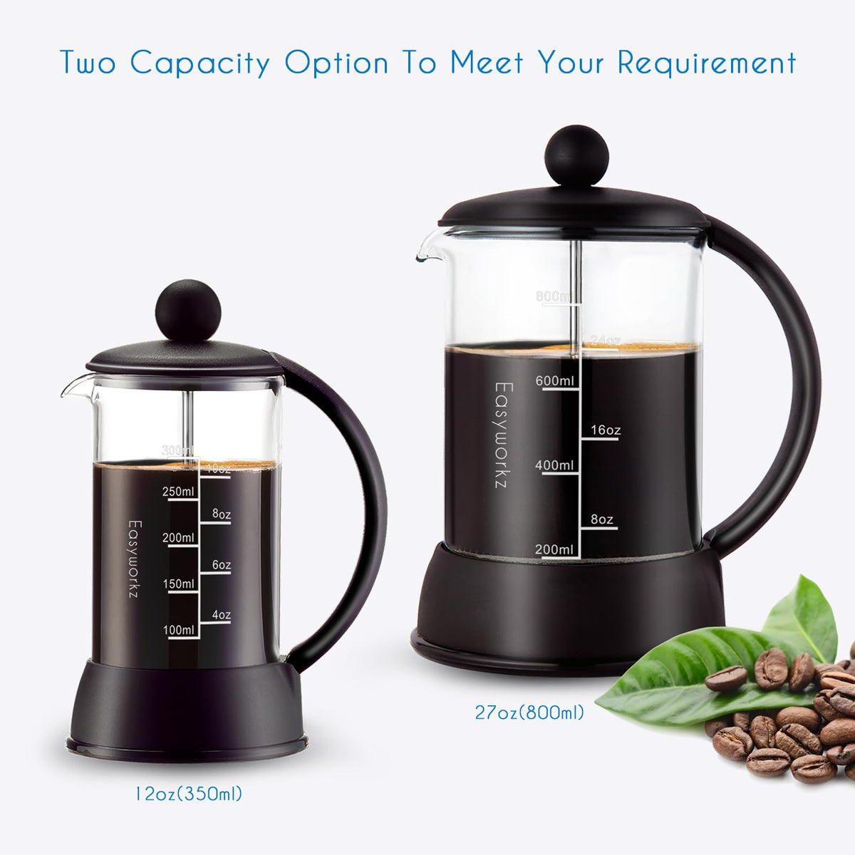 Eclipse French Press 27 oz Coffee Tea Maker with Borosilicate Glass