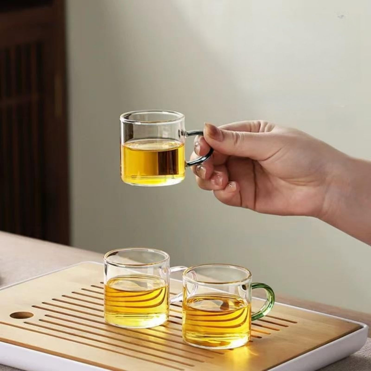 Chinese Gongfu Tea Set Magnetic Glass Teapot with Infuser Semi Automatic Tea Maker Set for Loose Leaf Tea