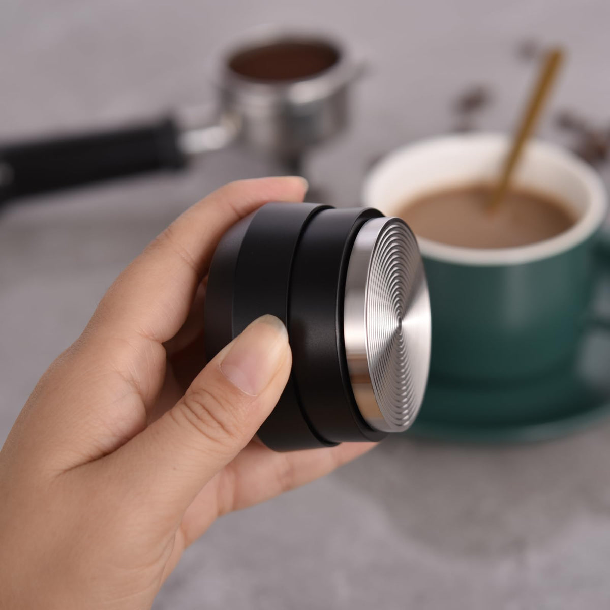 Spring Loaded Palm Tamper Compatible with Breville 54mm Portafilter