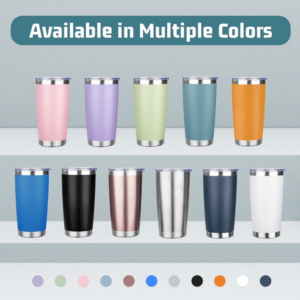 20 oz Tumbler with Lids and Straws (6 Count)