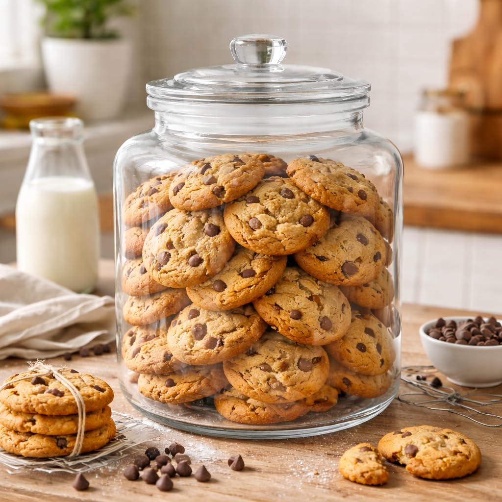 Large 6 Gallon Glass Storage Jar with Lid
