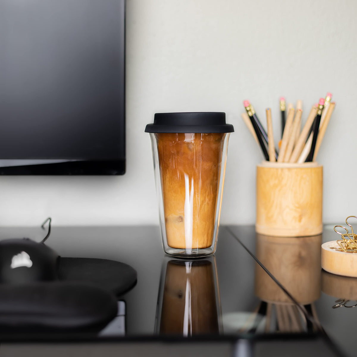 2 Pack Insulated Glass Travel Mugs (2 Count)