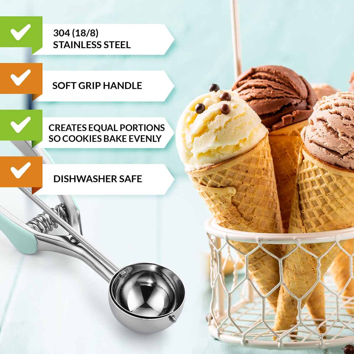 Large Stainless Steel Cookie Scoop
