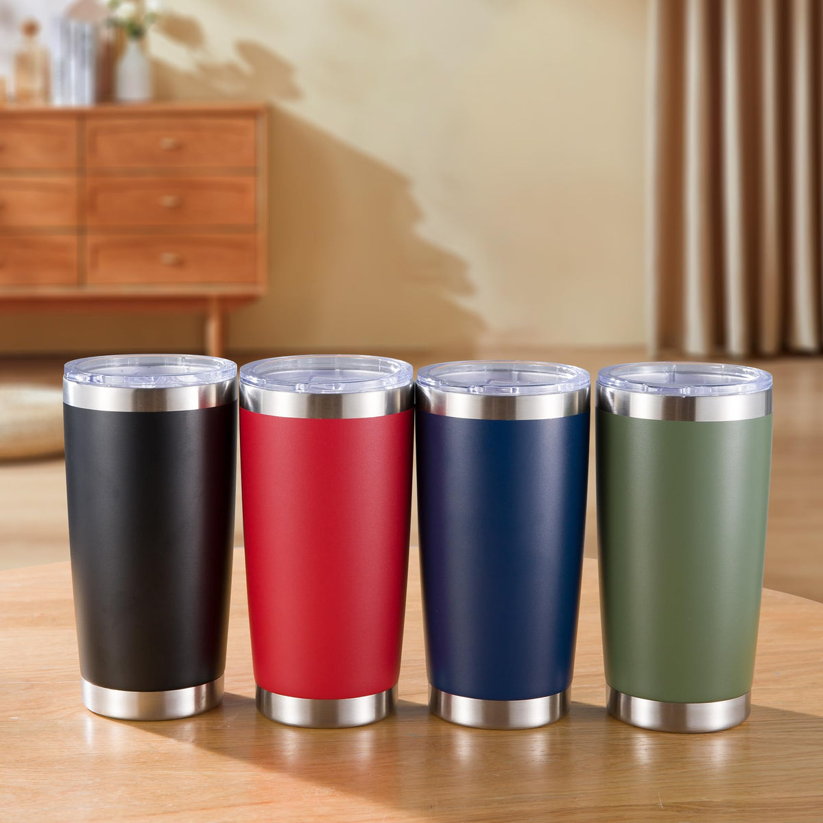20 oz Tumblers Bulk Stainless Steel Tumbler with Lid Double Wall Vacuum Insulated Coffee Mug 20oz Powder Coated Cup for Hot and Cold Drinks (12 Count)