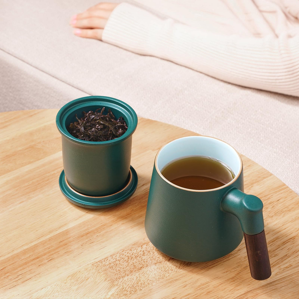 Tea Mug with Infuser and Lid for Loose Tea Diffusers