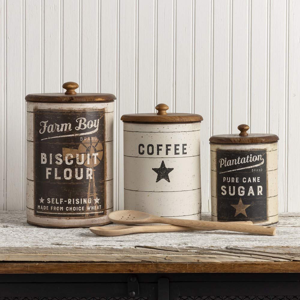 39060 Farmhouse Tin Canisters (3 Count)