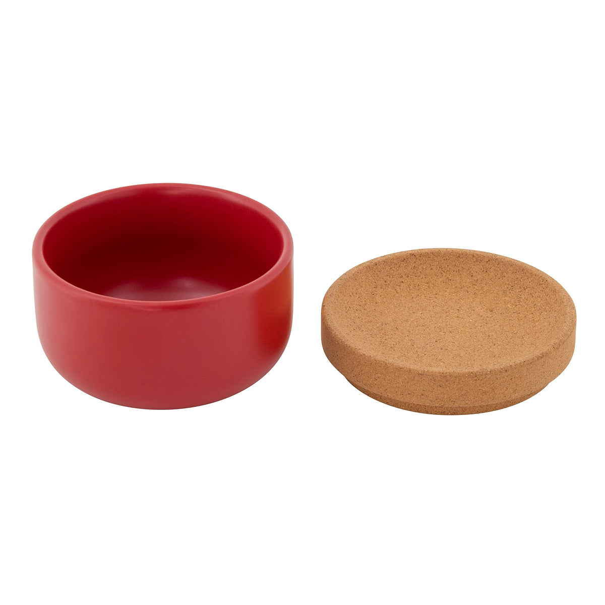 Ceramic and Cork Salt Pig with Easy Lift Lid for Easy Access