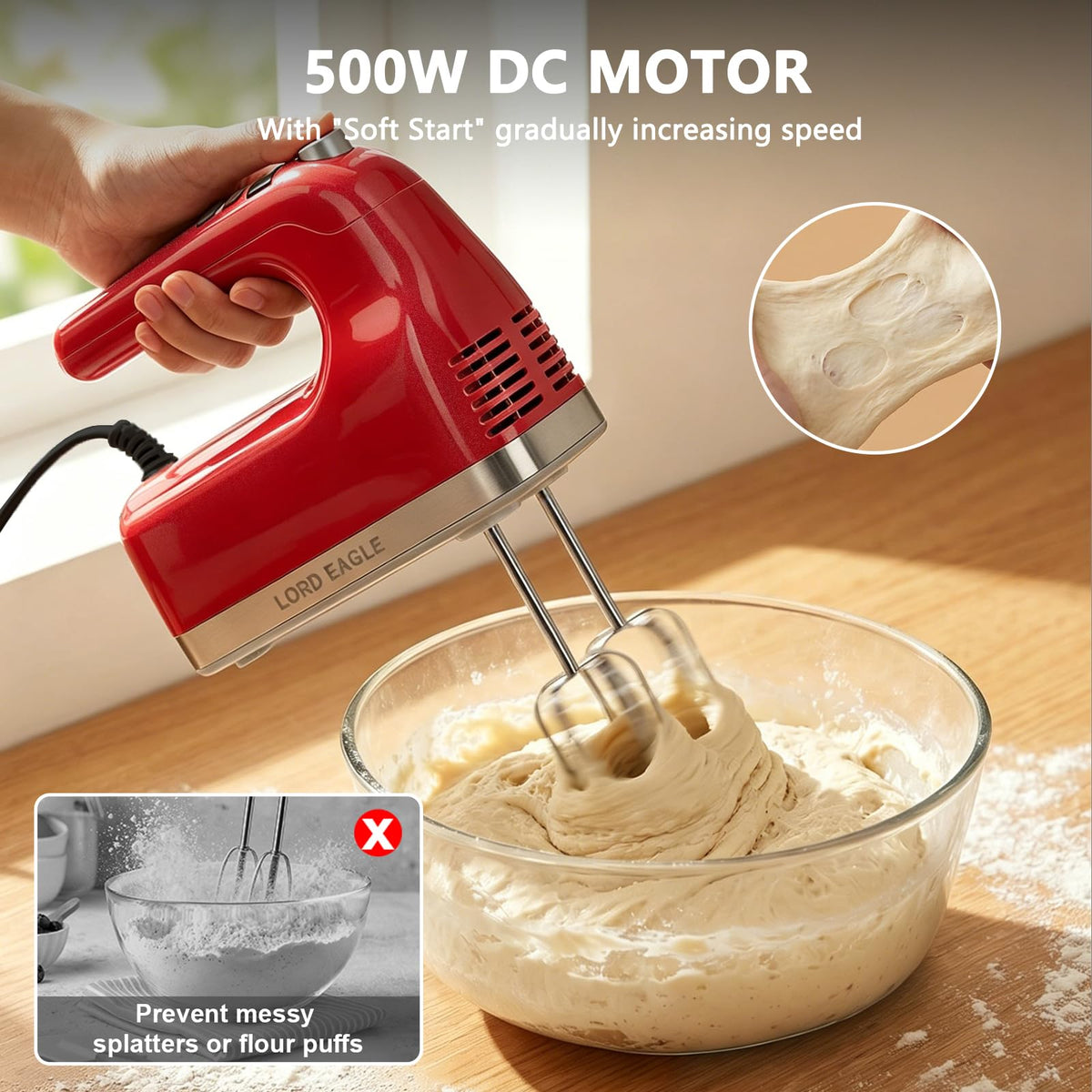 9 Speed Digital Hand Mixer Electric Handheld