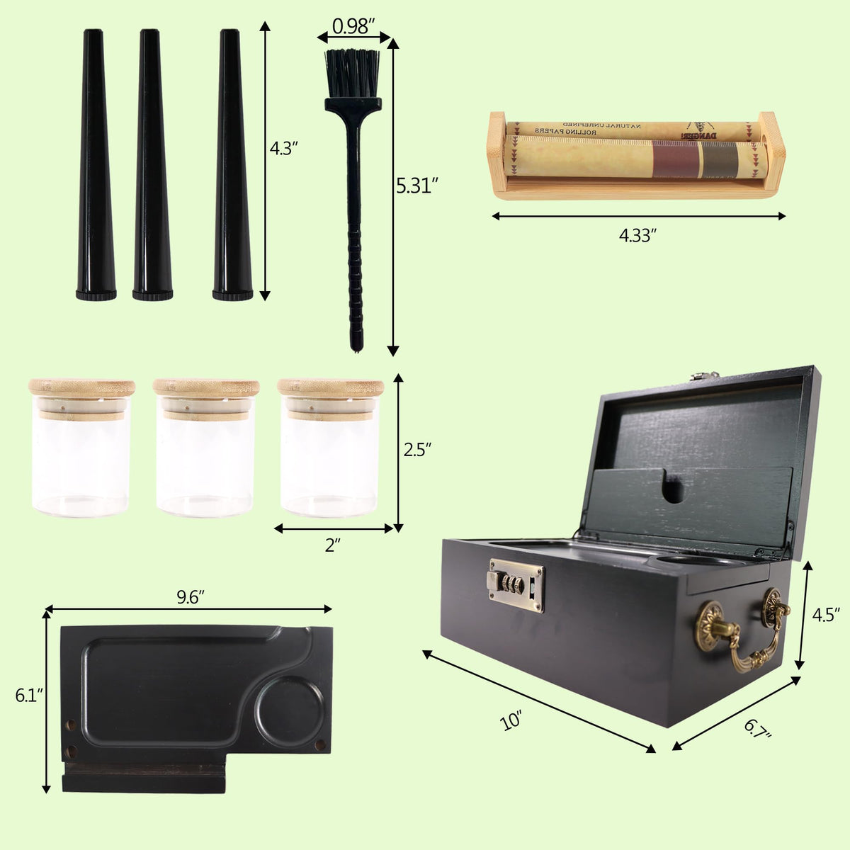 Bamboo Box with Combination Lock