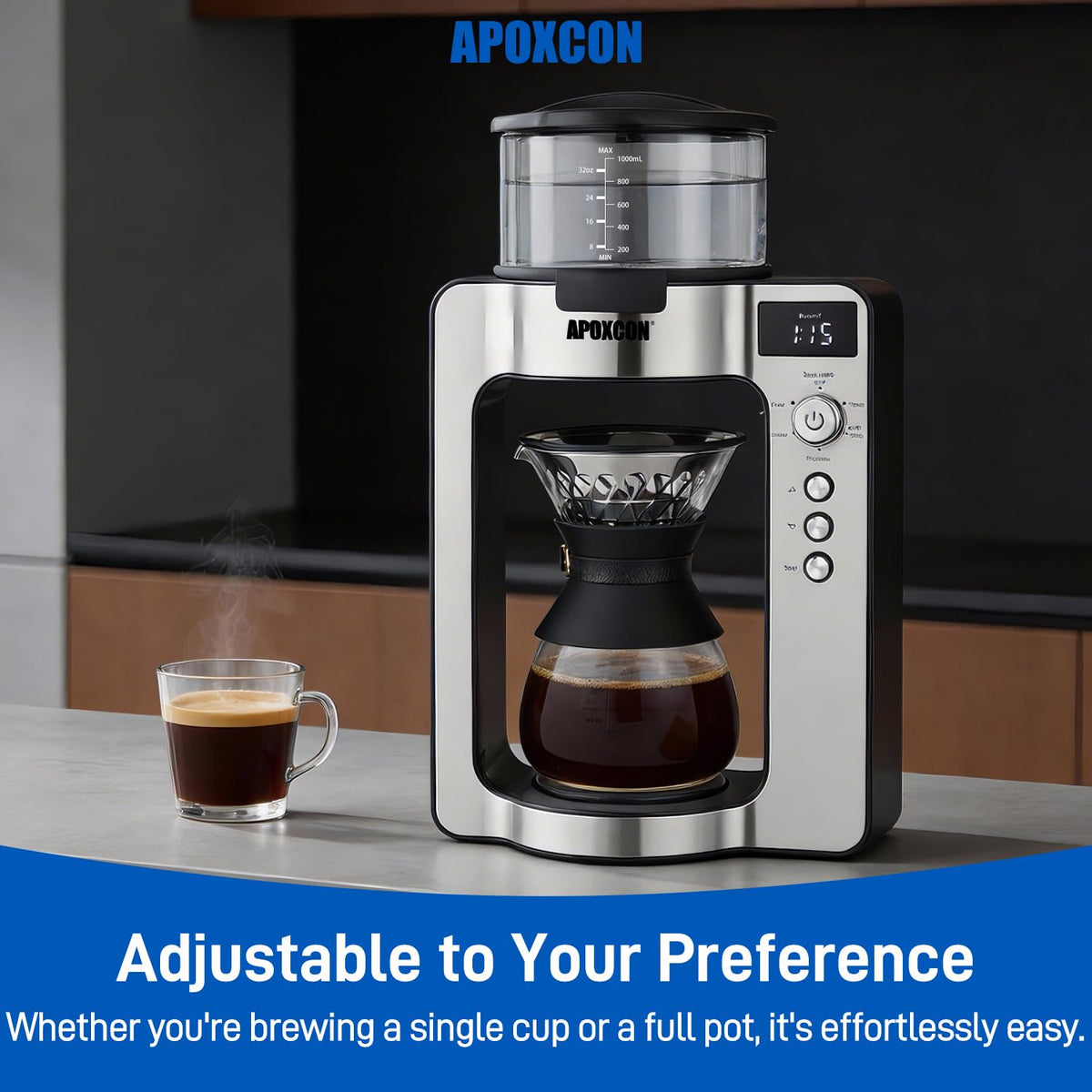 Automatic Drip Coffee Maker for Coffee Enthusiasts (33.814 Fl Oz)