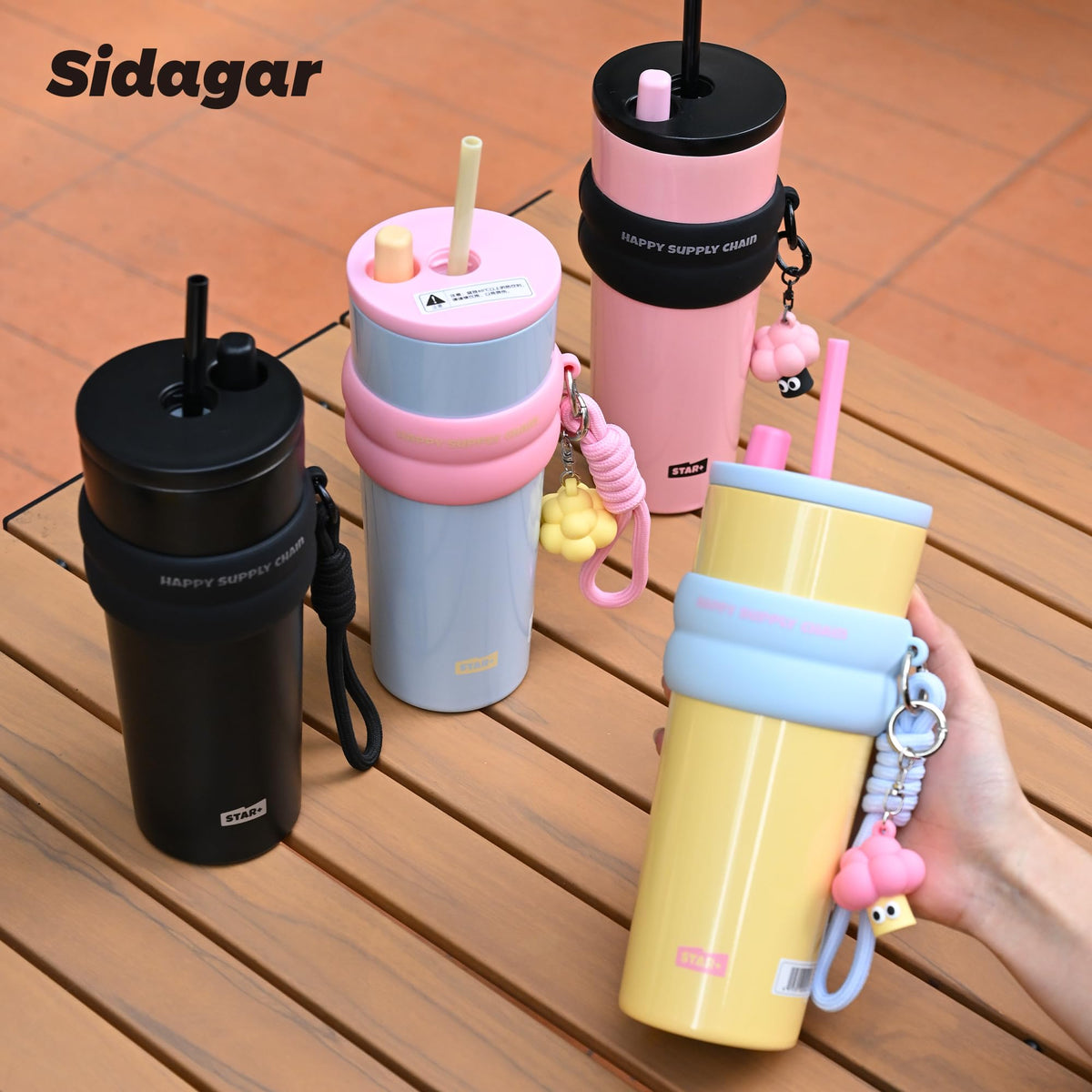 24 oz Stainless Steel Tumbler with Lid and Straw